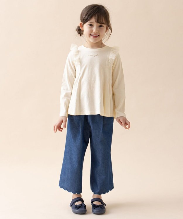 ANY KIDS デニム ワイド パンツ ネイビー