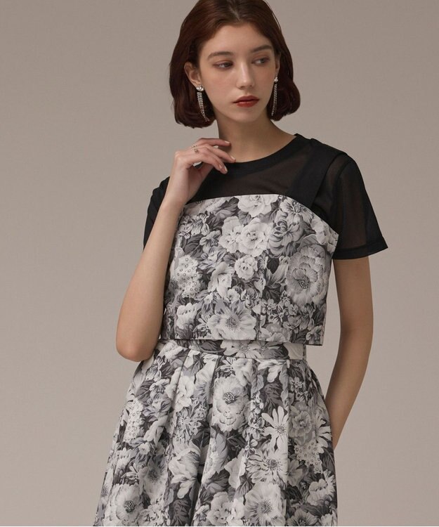 GRACE CONTINENTAL アンティークフラワーベアトップ ブラック