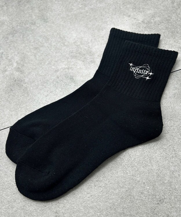 WEGO 底パイル刺繍デザインソックス（丈14㎝） 柄4