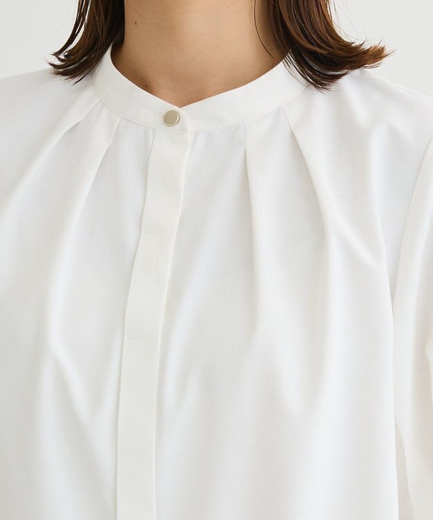 Green Parks タックショートスリーブブラウス Off White