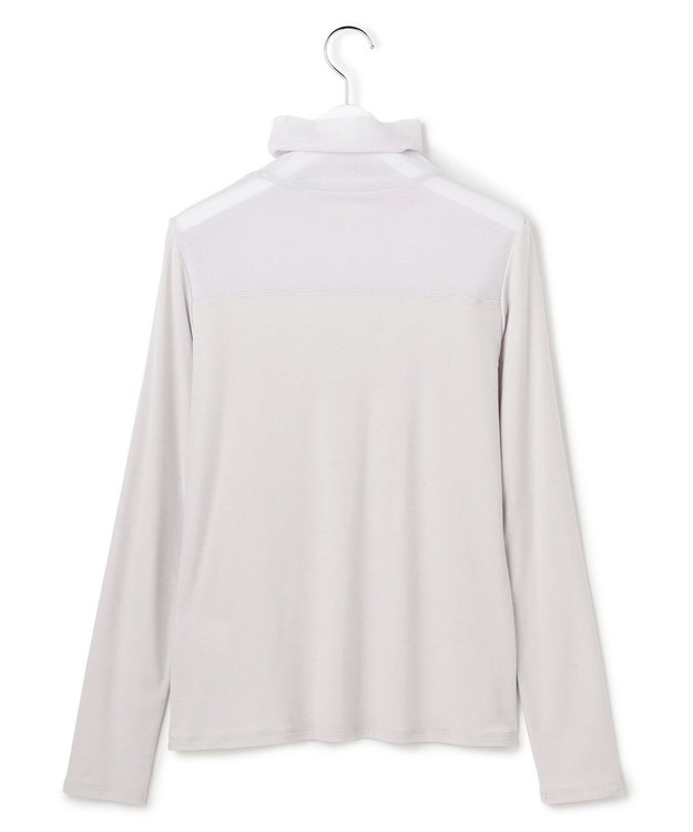 23区 L 【洗える】チュールフライス シアーハイネック カットソー ベージュ系