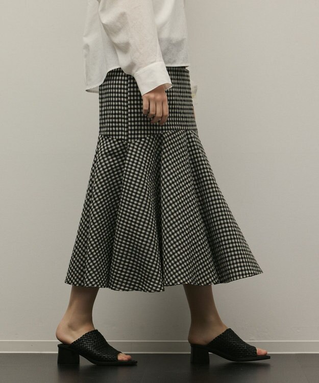 GRACE CONTINENTAL チェックマーメイドスカート ベージュ