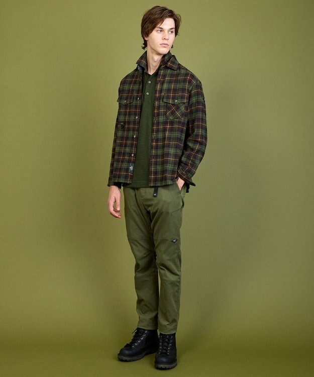 JOSEPH ABBOUD MOUNTAIN オーガニック チェック ラフィーネル シャツ カーキ系4