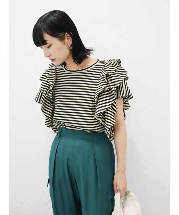 Green Parks ・ＳＵＧＡＲ　ＳＰＯＯＮ　ラッフルレイヤードＴシャツ Beige