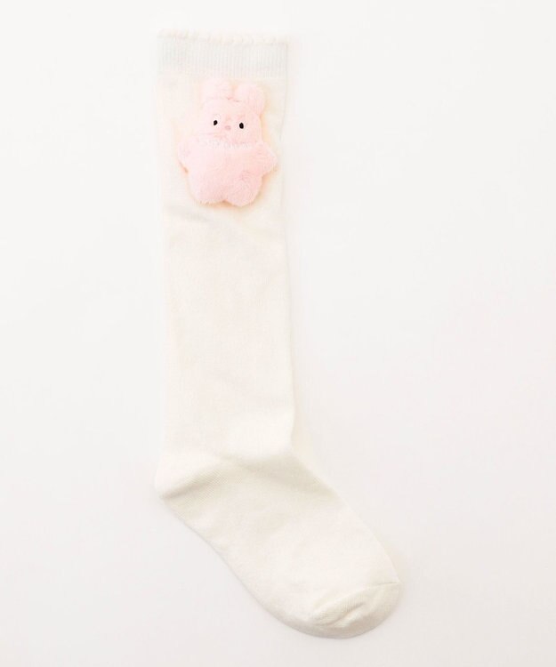 ANY KIDS アニマルマスコット ハイソックス オフホワイト×ウサギ