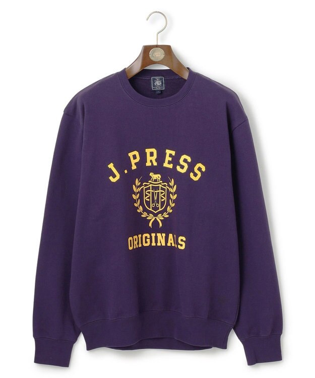J.PRESS MEN 【J.PRESS ORIGINALS】【UNISEX】Supima Recycle Cotton CREST Logo Sweat パープル系