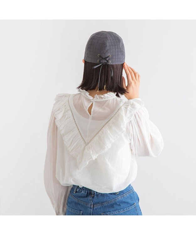 林八百吉商店 un chapeau  編上げキャップ チャコール