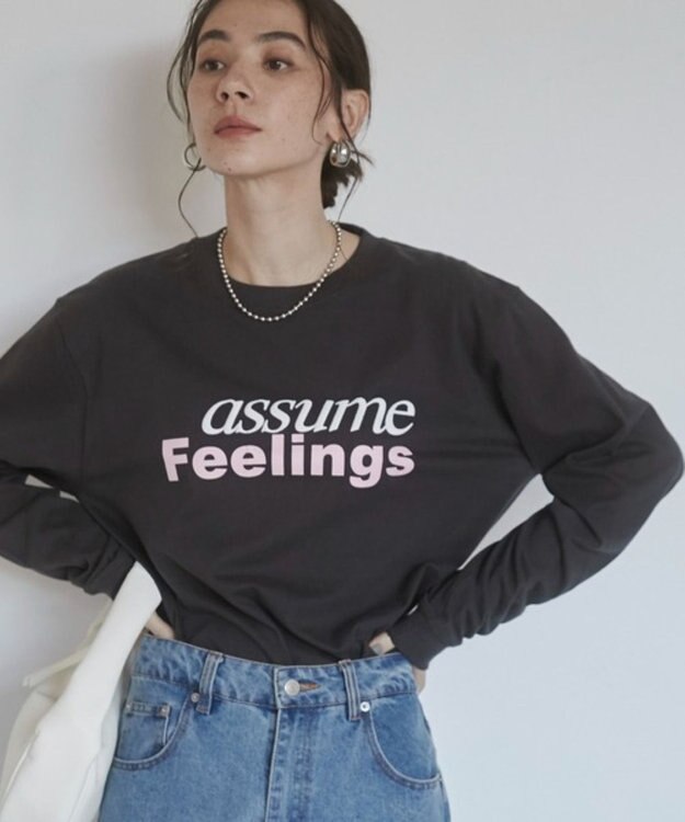 WEGO 【ANGIE VINTAGE】ロゴプリントロンT ブラック中濃色