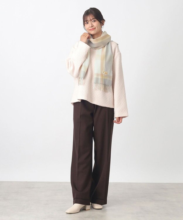 MOONBAT 【FUDGE11月号掲載】PAUL & JOE ACCESSOIRES クリザンテーム刺繍ムースタッチマフラー（パッケージ入り） ベージュ