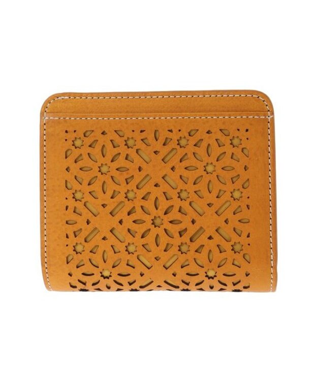 genten ダイヤカットワーク　二つ折り財布 イエロー