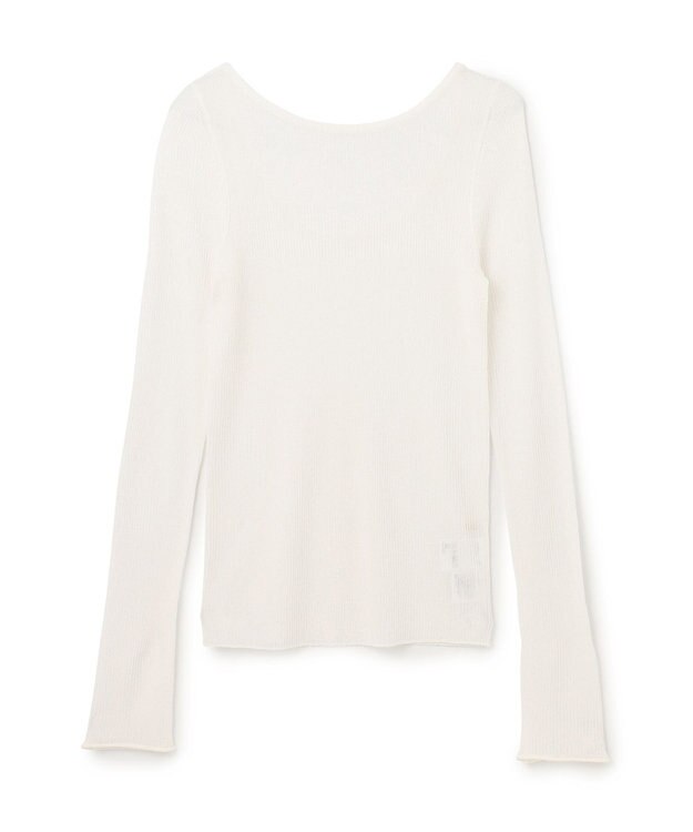 GRACE CONTINENTAL ラメシアーリブニットトップ ホワイト