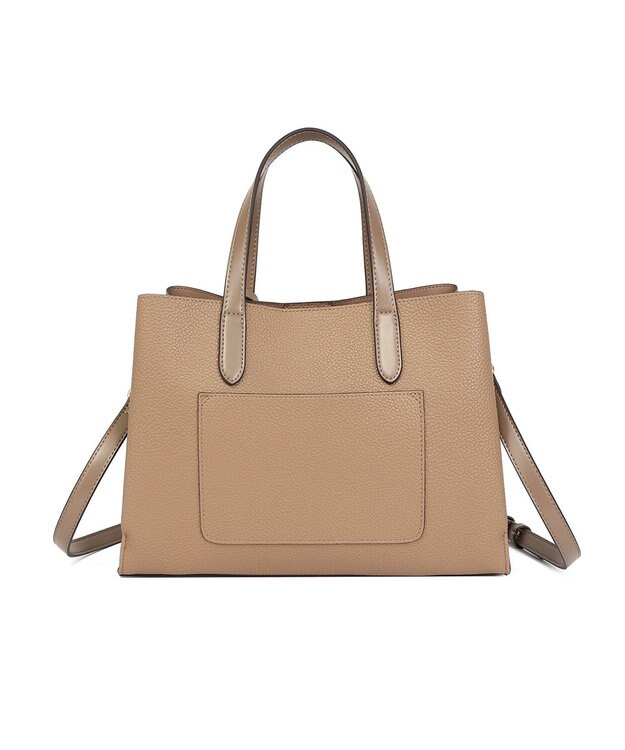 style code 9月18日入荷！【 500miペットボトル A5サイズ収納可 】軽量　シュリンク 両アオリポケット ハンドバッグ ダークベージュ
