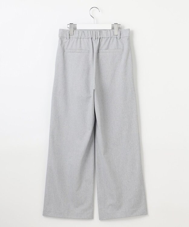 J.PRESS LADIES L 【洗える】リネンライクジャージー ワイド パンツ ライトグレー系