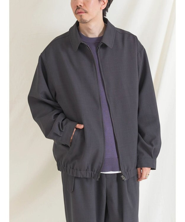 CRAFT STANDARD BOUTIQUE ポリエステルツイルスポーツジャケット Charcoal Gray