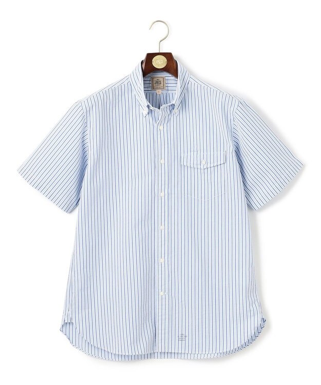 J.PRESS MEN 風が通るシアサッカーの清涼感【吸水速乾 / 高通気性】【クールマックス】サッカーストライプ シャツ / B.D. サックスブルー系1