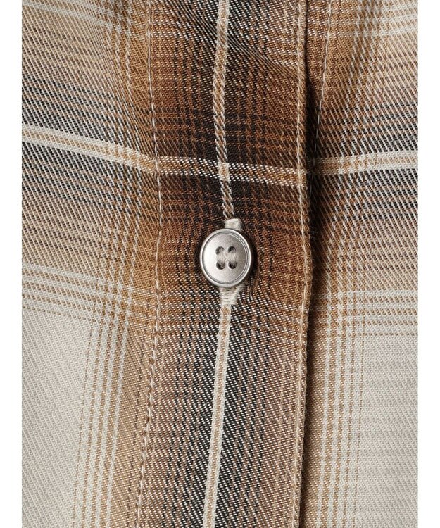 AMERICAN HOLIC イージーケアバックタックシャツ Check Ivory