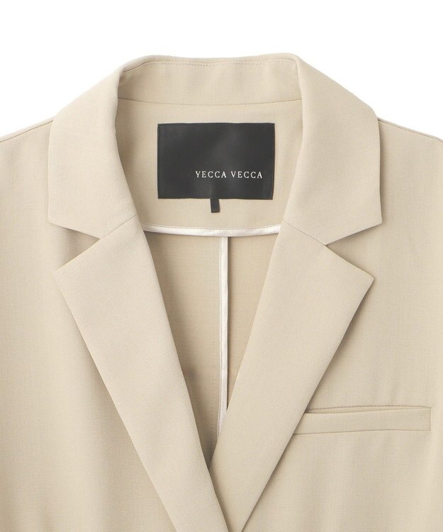 YECCA VECCA ハーフスリーブクロップドジャケット Gray Beige