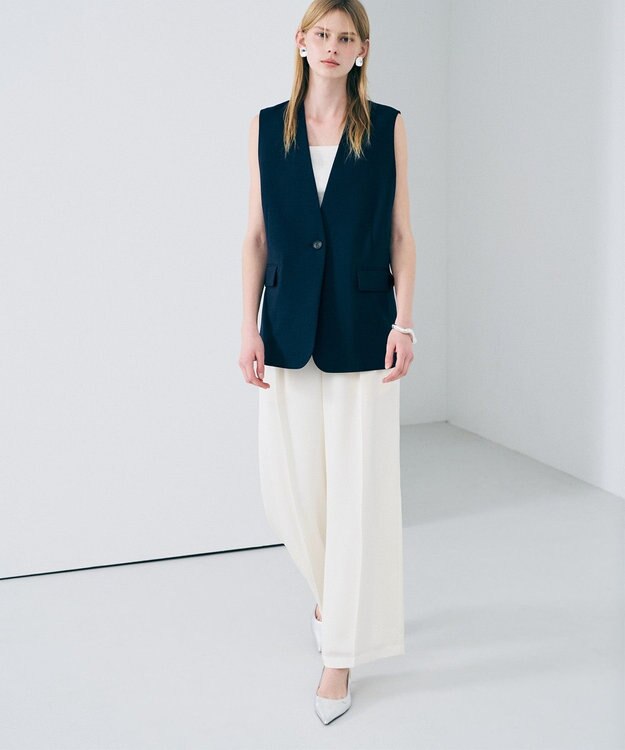 uncrave ライトダブルサテン ワイドパンツ オフ