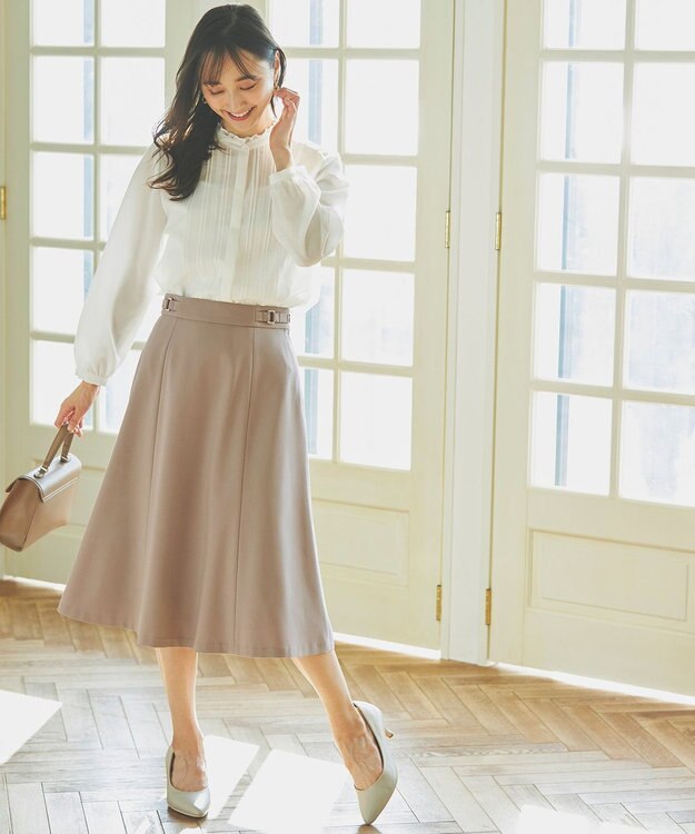 ANY SIS L 【セットアップ対応】褒めらレディフレア スカート ベージュ