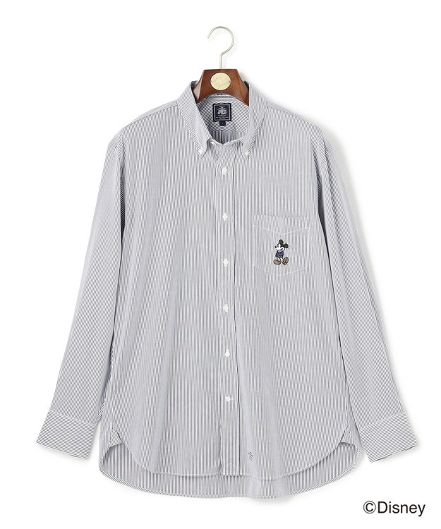 J.PRESS MEN 【DISNEY COLLECTION】【UNISEX】ピンオックス シャツ/ B.D. / ミッキーマウス ネイビー系1