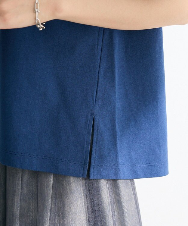 Green Parks 多段フェミニンロゴボックスＴシャツ Navy