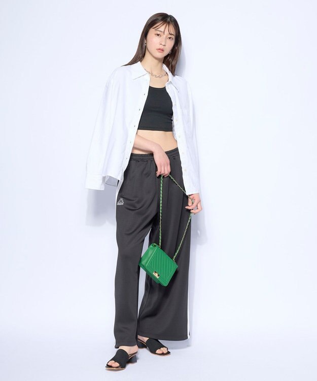 OP／FILA 【Kappa】ジャージ トラックワイドパンツ ブラック