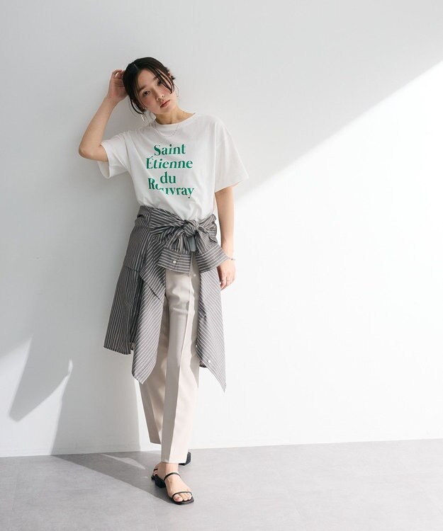 Green Parks 多段フェミニンロゴボックスＴシャツ Off White