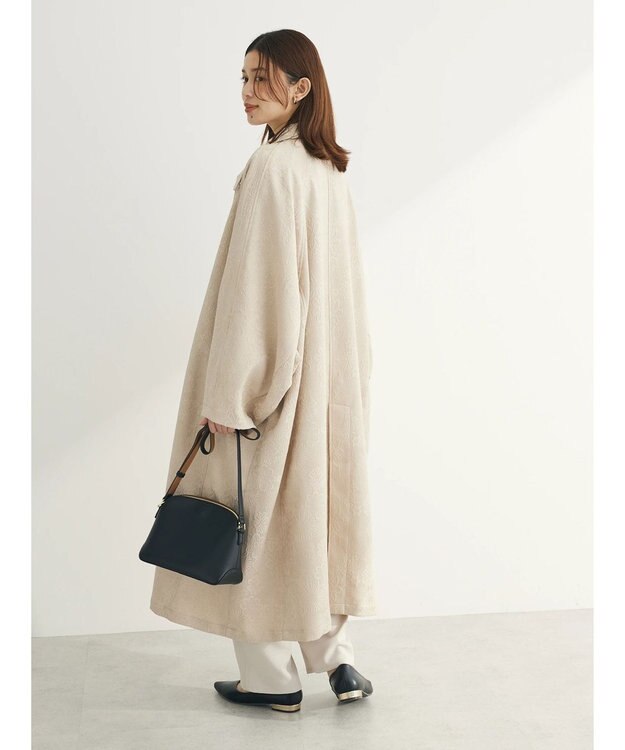 Green Parks ・ＥＬＥＮＣＡＲＥ　ＤＵＥ　ジャカードステンカラーコート Beige