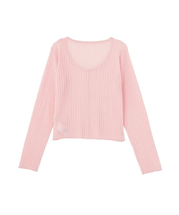 earth music&ecology シアーリブカーディガン Pink