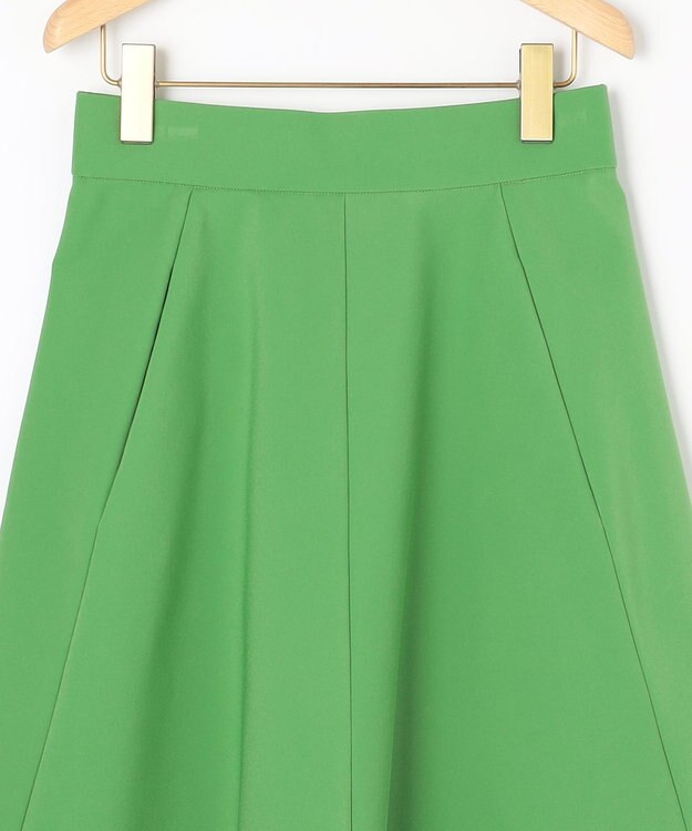 組曲 L 【洗える・シワになりにくい】GEMINI フレアスカート ダークグリーン系
