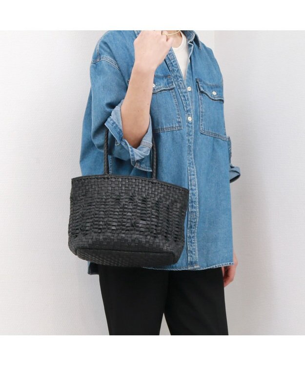 UNBILLION ペルケ perche / 牛革メッシュ編みトートS ブラック