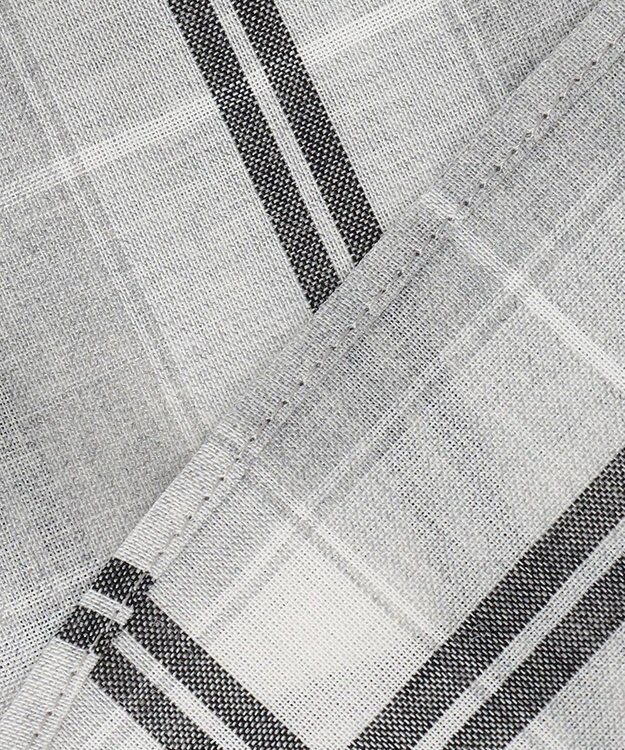 自由区 L 【セット可/洗える】オータムチェック ドロップショルダー ブラウス ライトグレー系4