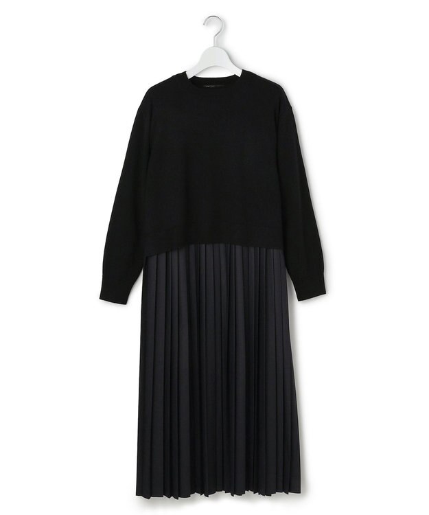 23区 L ニットセットアップ プリーツコンビ ワンピース ブラック系