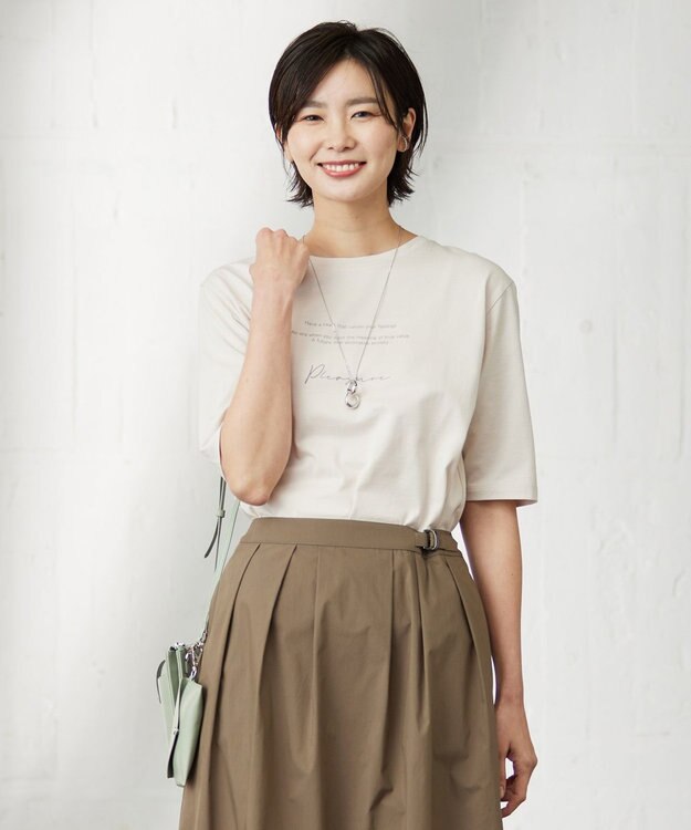 J.PRESS LADIES ロゴ Tシャツ ベージュ系