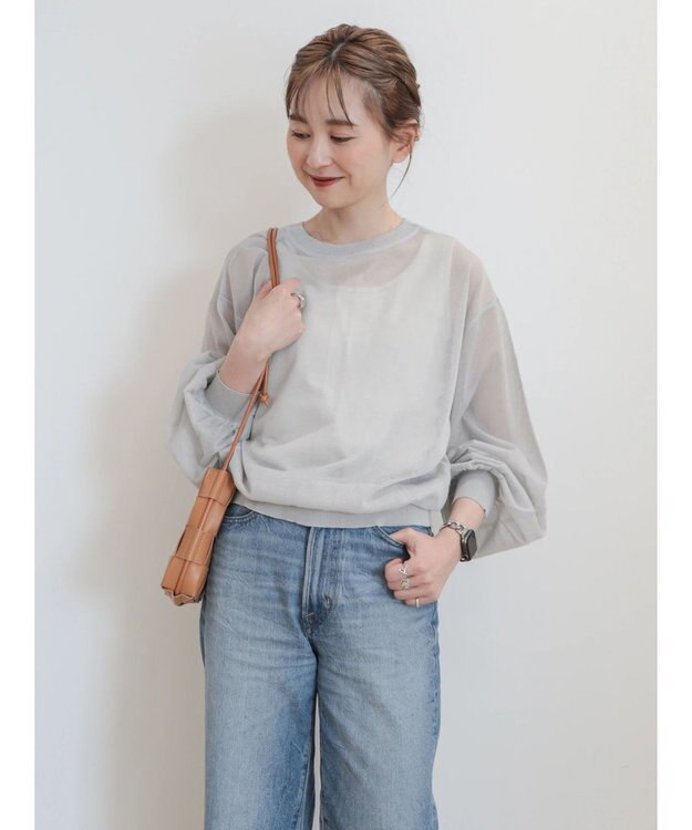 AMERICAN HOLIC 接触冷感２ＷＡＹシアーニットカーディガン Light Gray