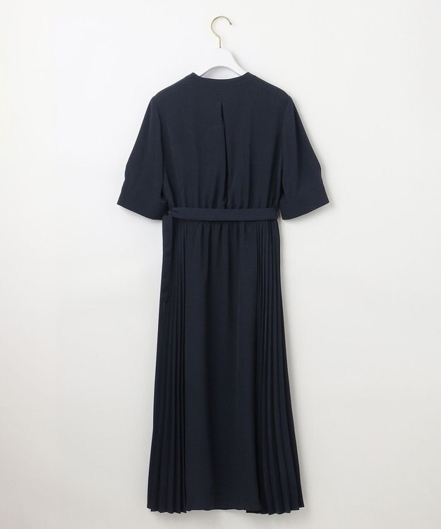 ANY SIS 【洗える】サイドプリーツフレア ワンピース ネイビー