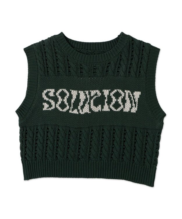 WEGO ロゴケーブルメッシュベスト グリーン