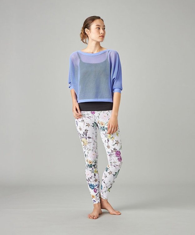 Chacott 【ノーソーイングニット】7分袖メッシュニットTシャツ シオン