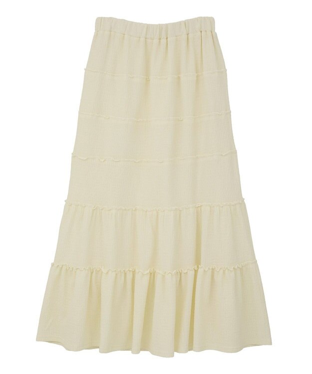 earth music&ecology メロー切替フレアスカート Ivory