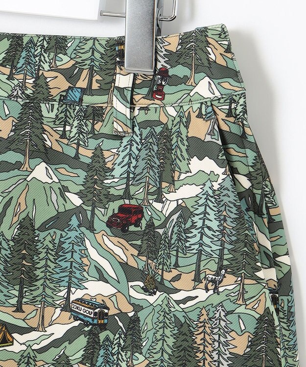 23区GOLF 【WOMEN】キャンピングカモ柄プリントカルゼ スカート グリーン系5