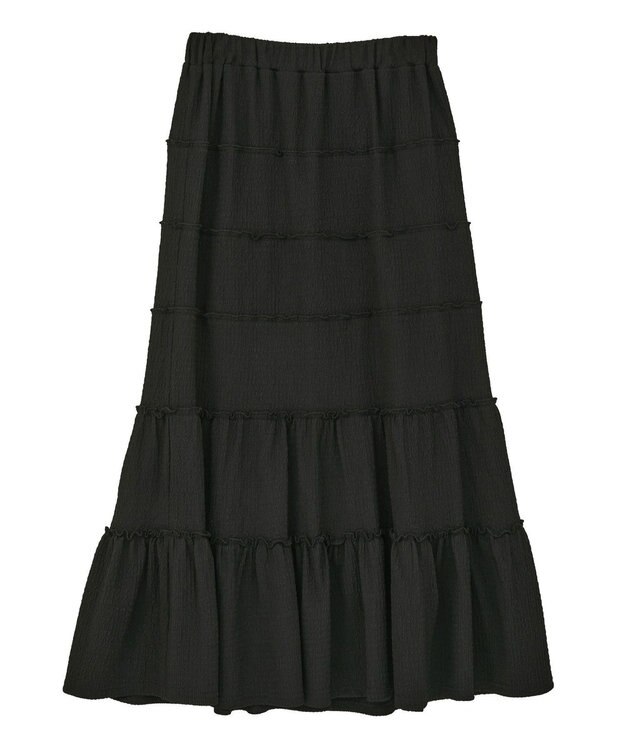 earth music&ecology メロー切替フレアスカート Black