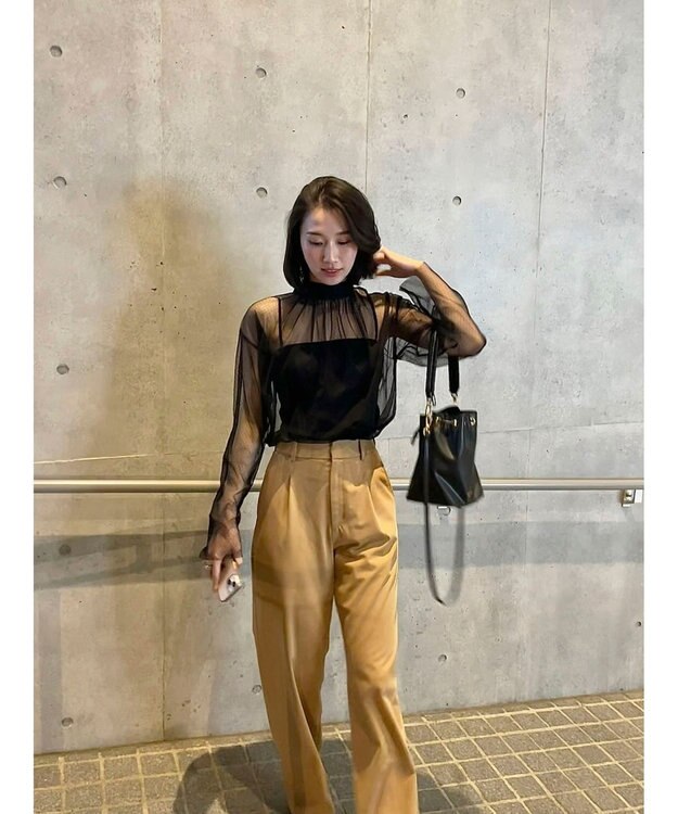 Green Parks AnriettMusee ドットチュール２ＷＡＹボウタイブラウス Black