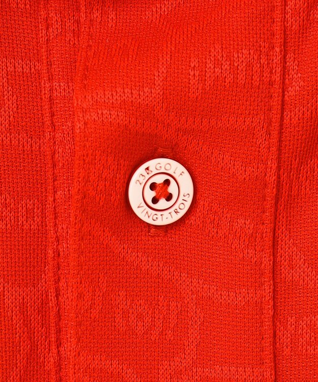 23区GOLF 【MEN】【吸水速乾/UVケア】ＹＥＬＬ柄ジャガード ポロシャツ オレンジ系