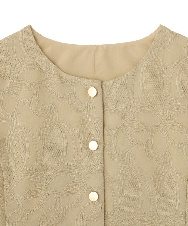 YECCA VECCA 刺繍ペプラムジレ Beige