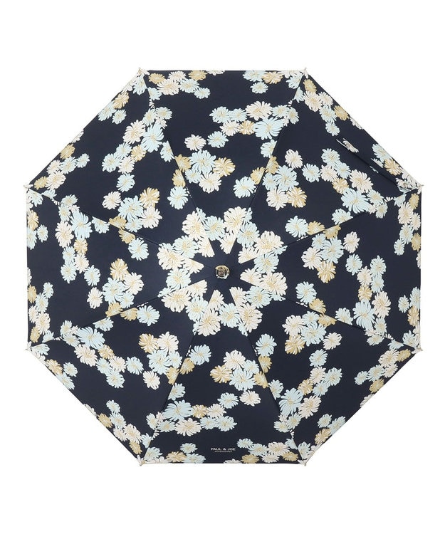 MOONBAT 【ポール & ジョー（PAUL & JOE ACCESSOIRES）】晴雨兼用日傘 長傘 クリザンテーム UV 遮光 遮熱 ネイビーブルー