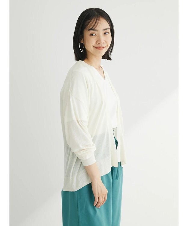 Green Parks 接触冷感　推しニット　ゆったりカーディガン Off White