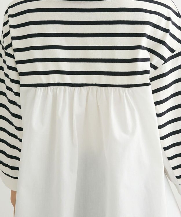 Green Parks 布帛切り替えフレアカットプルオーバー Border