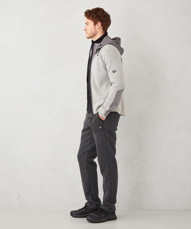 JOSEPH ABBOUD MOUNTAIN 【UNISEX】日本素材 ストレッチニットパーカー ライトグレー系