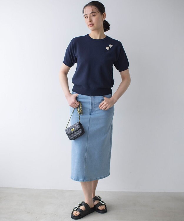 組曲 カノコニットＴシャツ ネイビー系