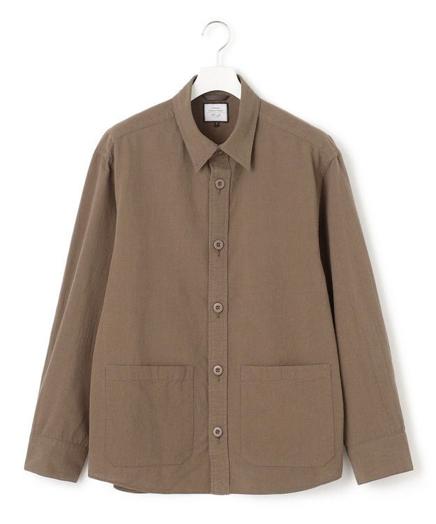 J.PRESS YORK STREET 【UNISEX】リネンCPO シャツジャケット カーキ系